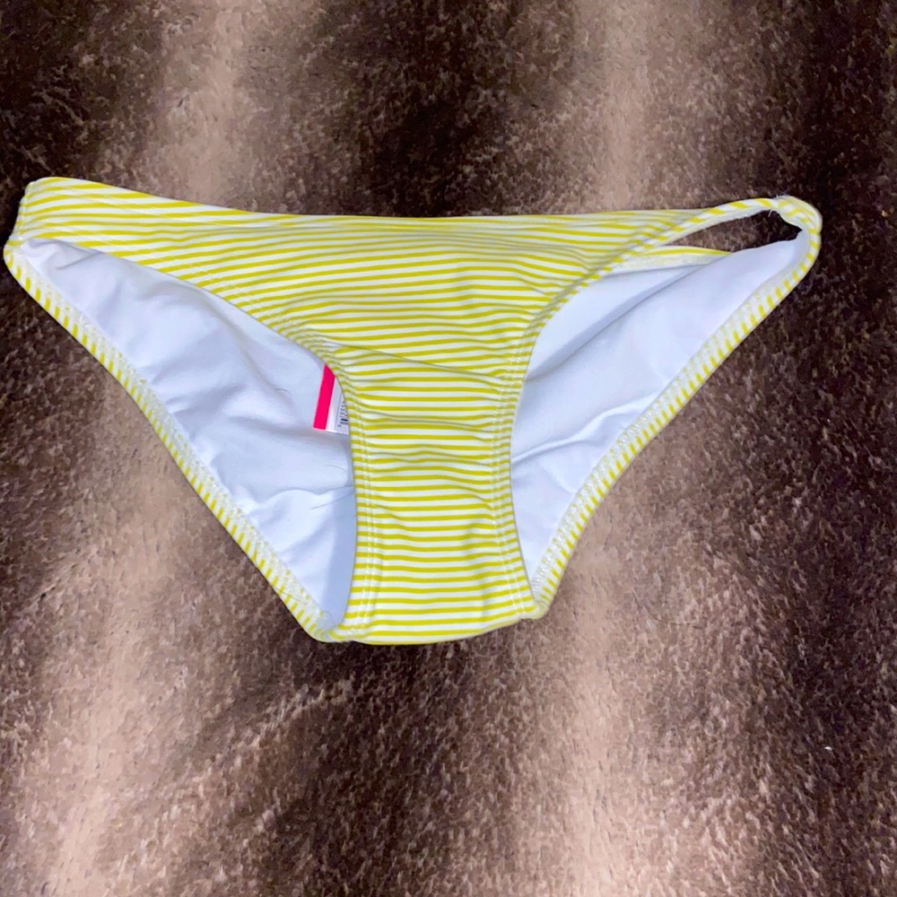yellow stripped bathing suit bottoms